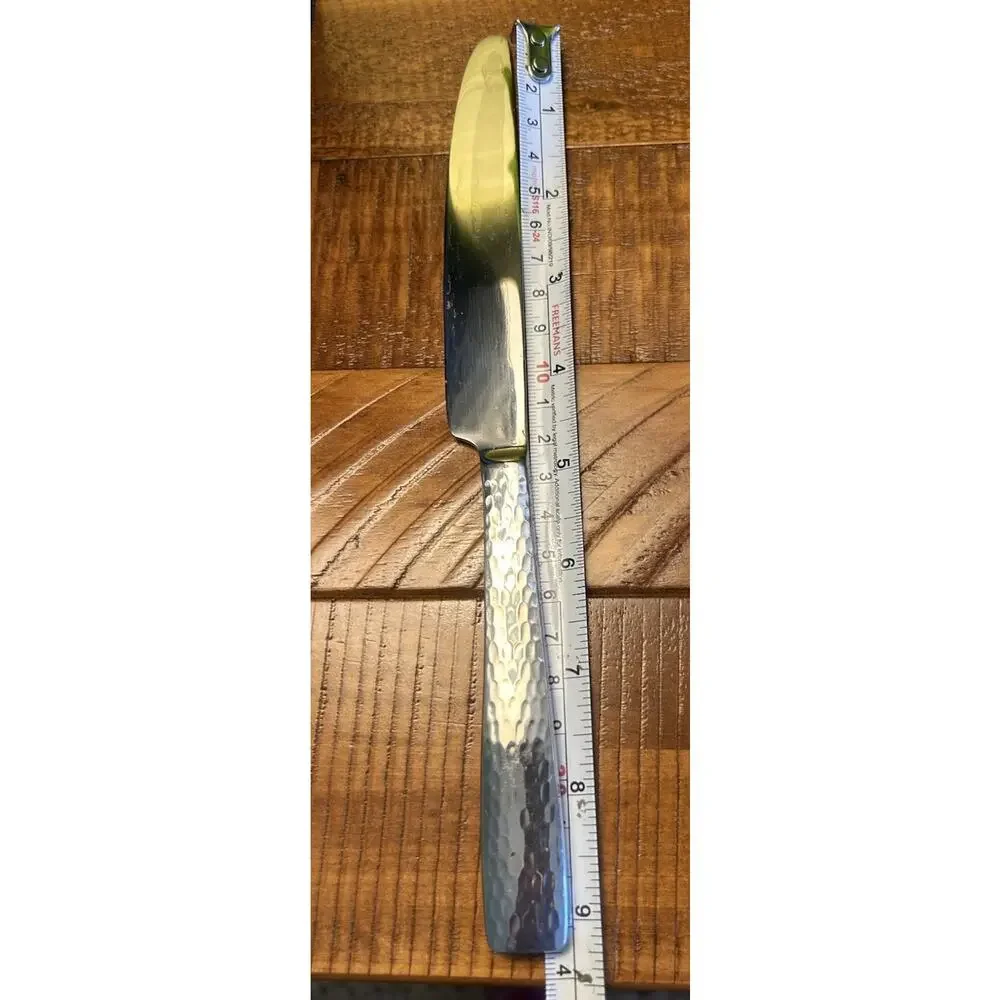 Wallace Continental Hammered Handle Set of 7 Dinner Knives 18/10 Stainless Steel